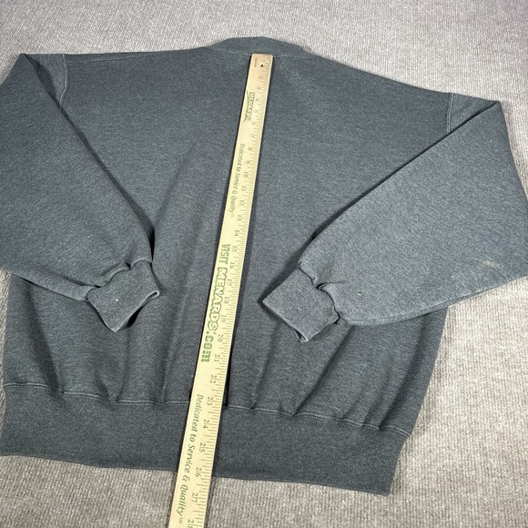 Vintage Russell Sweatshirt Mens XL Crewneck Gray Fleece Blank Distressed 90s - Picture 11 of 11